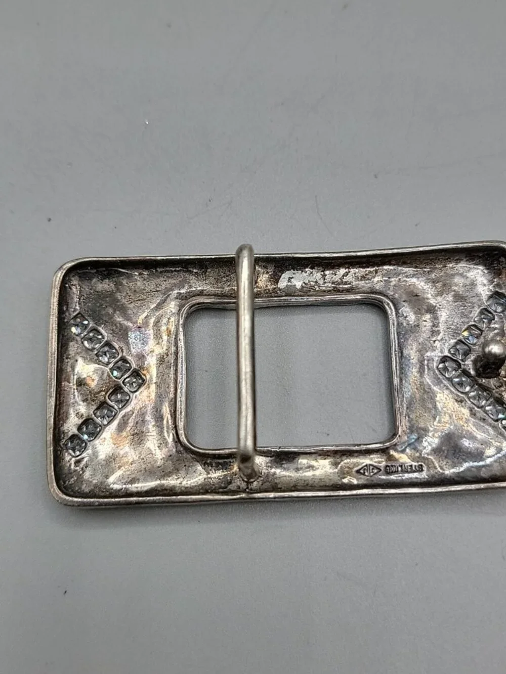 JJ Sterling Silver Judith Jack Belt Buckle 925 Rhinestone Marcasite Jeweled